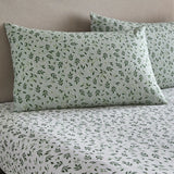 Falling Leaf White 100% Cotton 28cm Deep Fitted Sheet - main product image