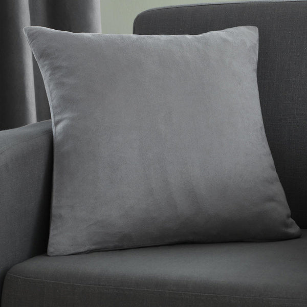Faux Suede Grey Cushion Cover 22" x 22" - Ideal