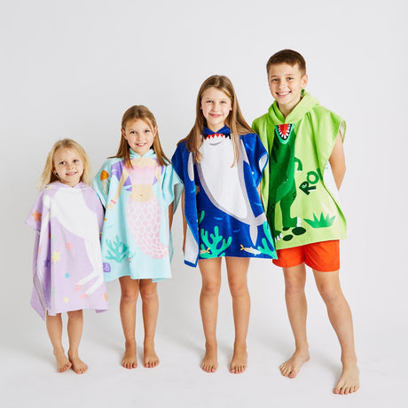 Catherine Lansfield Mermaid Kids Hooded Beach Towel Poncho 4
