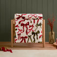 Festive Bows Printed Fleece Throw Berry/Pine 140 x 180cm - image 1