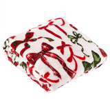 Festive Bows Printed Fleece Throw Berry/Pine 140 x 180cm - image 2