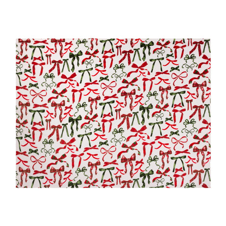 Festive Bows Printed Fleece Throw Berry/Pine 140 x 180cm - image 3