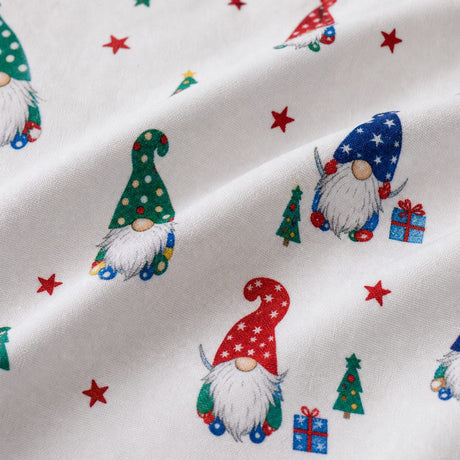 Macro close-up of the duvet cover fabric on the Festive Gonks Microfibre Christmas Duvet Cover Set