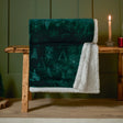 Festive Time Sherpa Fleece Embossed Throw Emerald 140 x 180cm - image 1