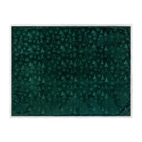 Festive Time Sherpa Fleece Embossed Throw Emerald 140 x 180cm - image 3