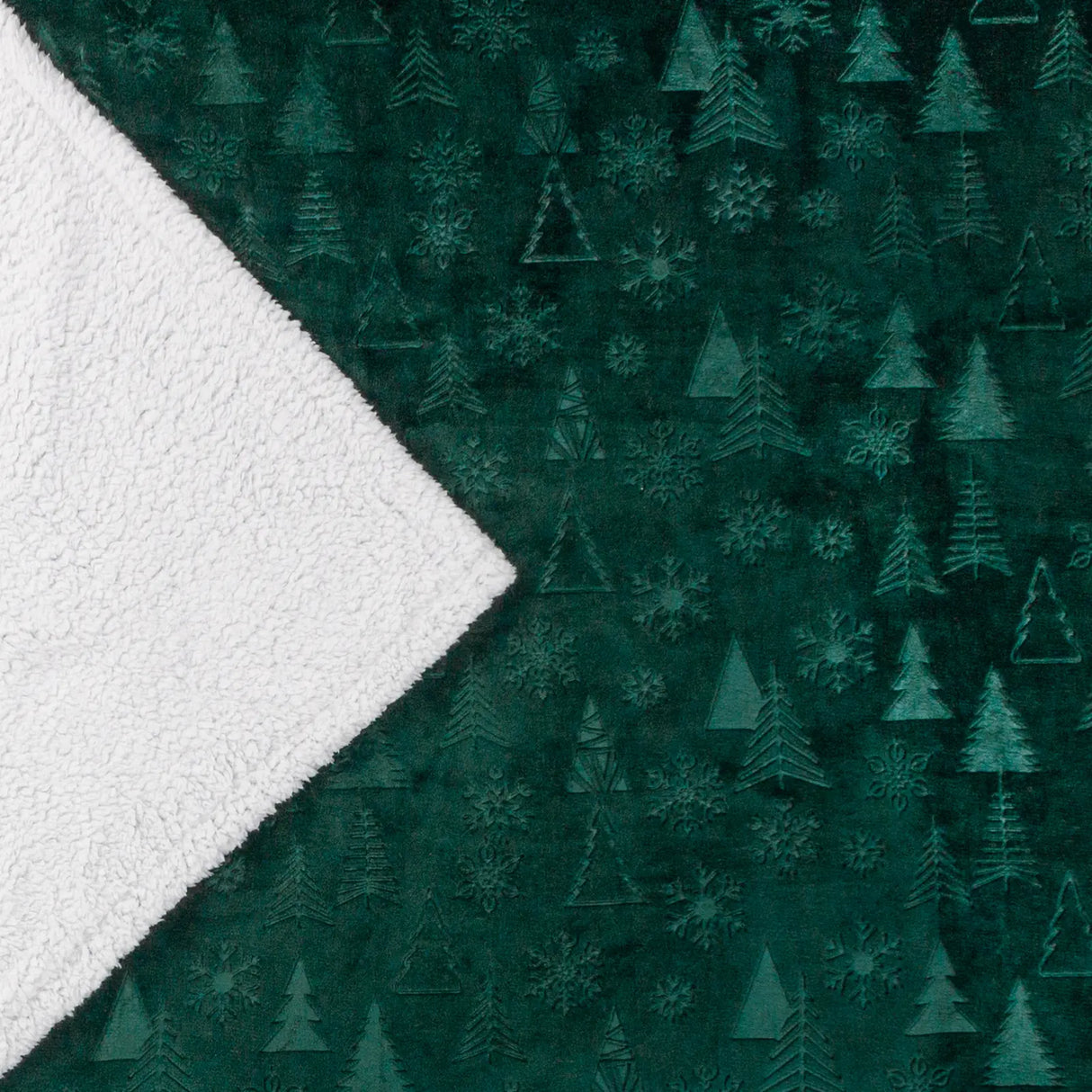 Festive Time Sherpa Fleece Embossed Throw Emerald 140 x 180cm - image 6