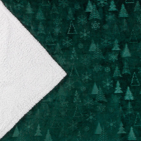Festive Time Sherpa Fleece Embossed Throw Emerald 140 x 180cm - image 6