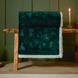 Festive Time Sherpa Fleece Embossed Throw Emerald 140 x 180cm - image 7