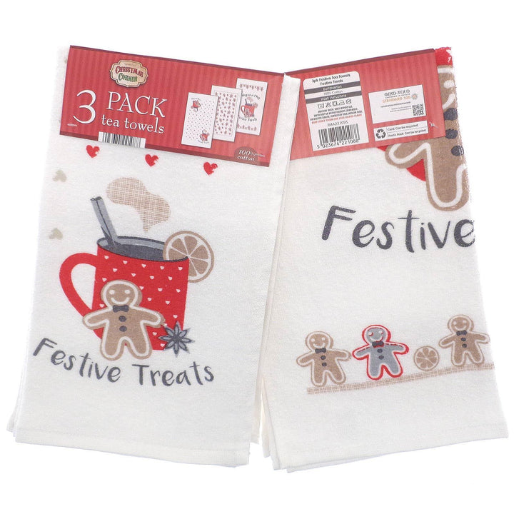 Festive Treats 3 Pack Tea Towels - Ideal