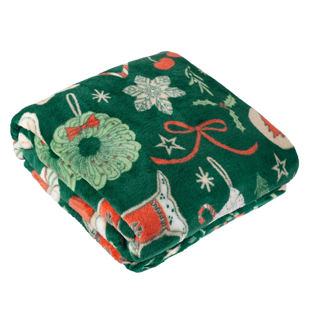 Festive Treats Printed Fleece Throw Emerald 130 x 150cm - image 2