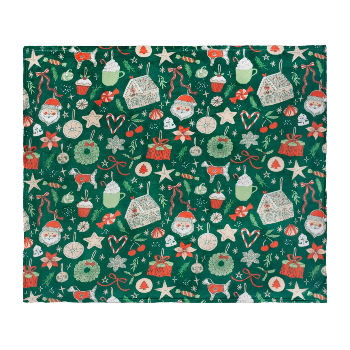 Festive Treats Printed Fleece Throw Emerald 130 x 150cm - image 3