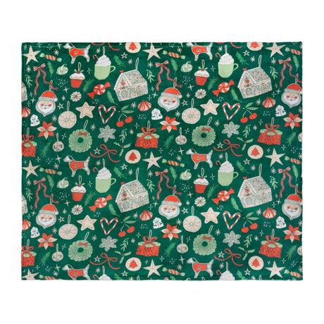 Festive Treats Printed Fleece Throw Emerald 130 x 150cm - image 3