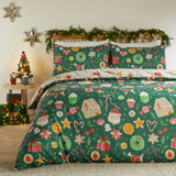 Festive Treats Printed Soft Touch Duvet Cover Set Emerald - image 2
