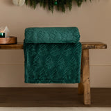 Festive Trees Fleece Throw Emerald 140 x 180cm - image 1