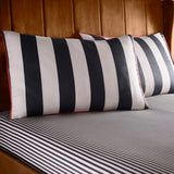 Festivo Circus Stripe Black 100% Cotton 28cm Deep Fitted Sheet - main product image