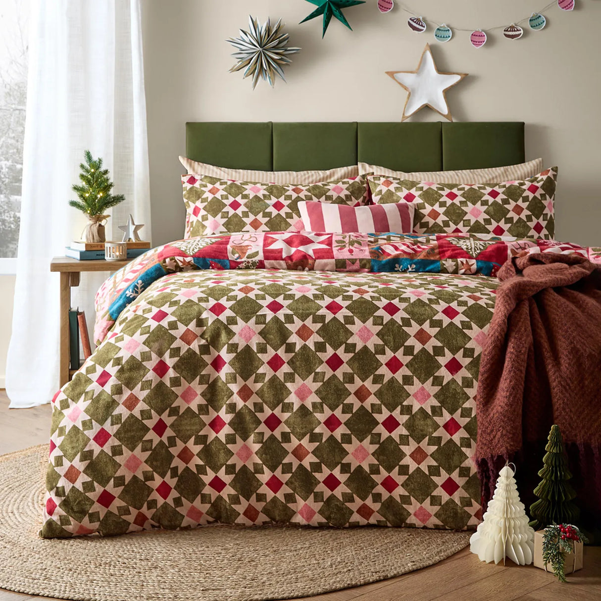 Fika Reversible Festive Duvet Cover Set image 2