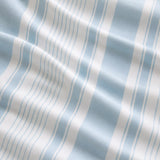 Macro close-up of the blue fabric on the Finlay Stripe Polycotton Duvet Cover Set