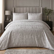 Laurence Llewelyn-Bowen Firenza Velvet Duvet Cover Set Grey Bedding - Silver
