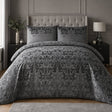 Laurence Llewelyn-Bowen Firenza Velvet Duvet Cover Set Grey Bedding - Slate
