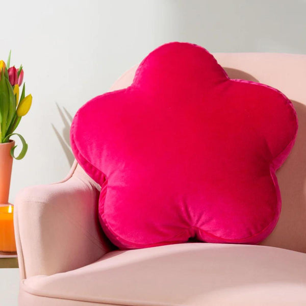 Flower Velvet Shaped Cushion Hot Pink - Ideal