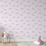 Catherine Lansfield Folk Unicorn Wallpaper Pink