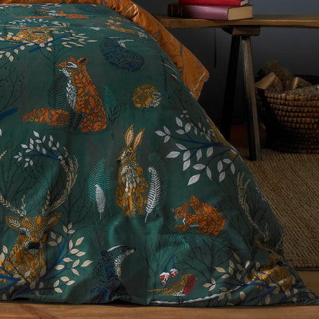 Forest Fauna Emerald Duvet Cover Bedding Set - additional product view 2