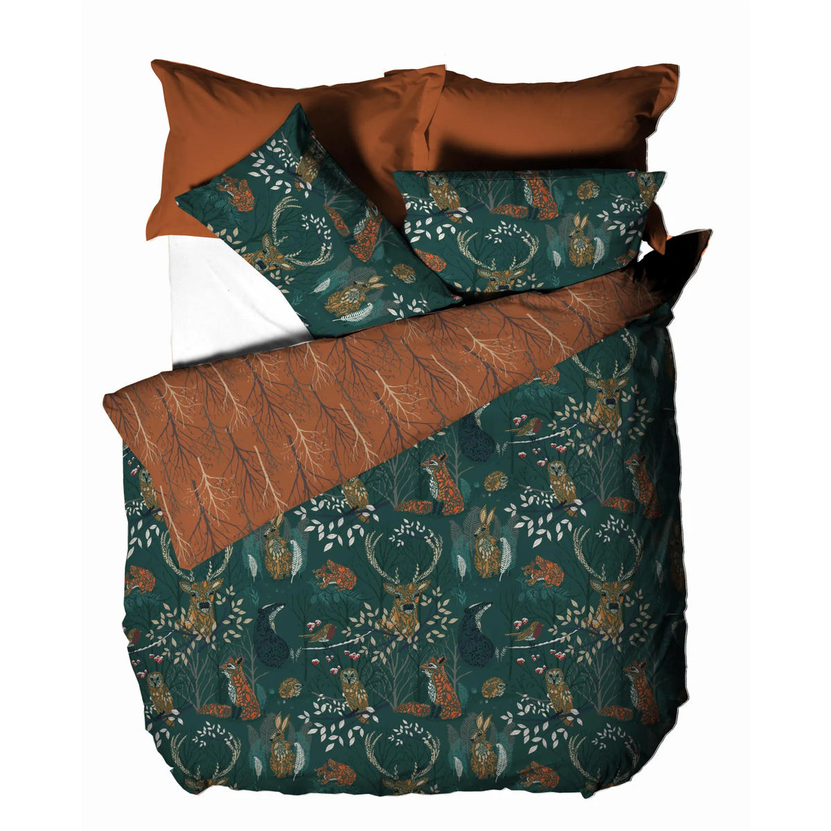 Forest Fauna Emerald Duvet Cover Bedding Set - additional product view 3