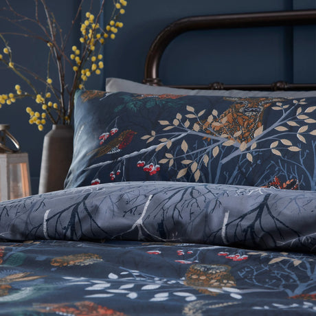 Forest Fauna Navy Duvet Cover Bedding Set - additional product view 2
