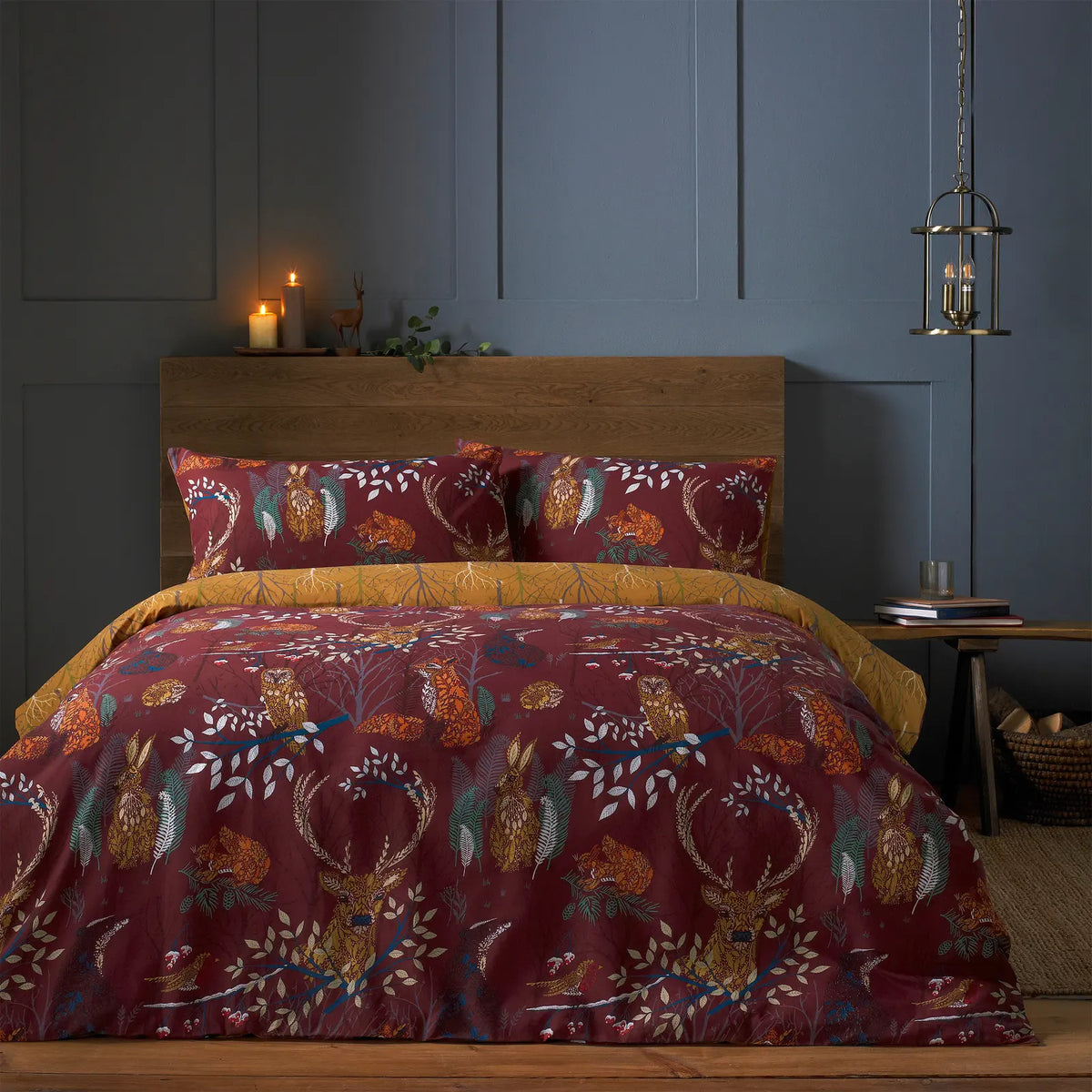 Forest Fauna Rust Duvet Cover Bedding Set - additional product view 1