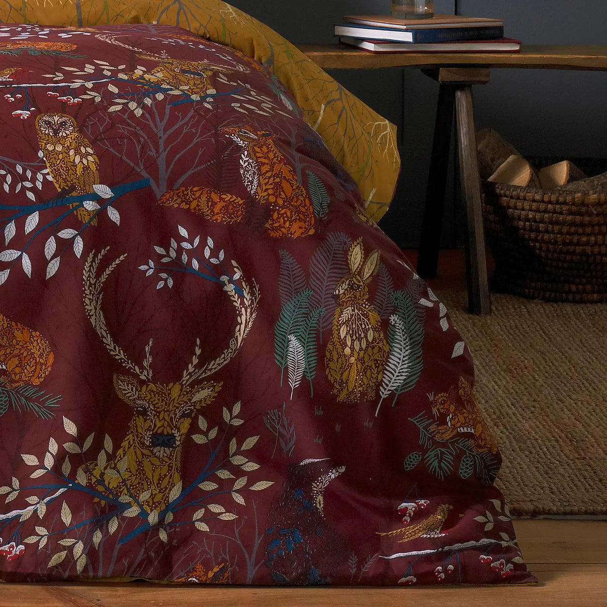 Forest Fauna Rust Duvet Cover Bedding Set - additional product view 2