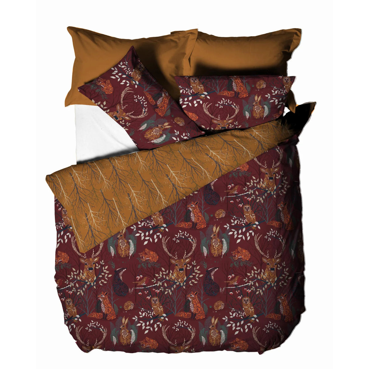 Forest Fauna Rust Duvet Cover Bedding Set - additional product view 3