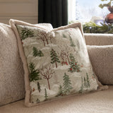 Forest Festivities Velvet Cushion Cover Natural 50 x 50cm - image 1