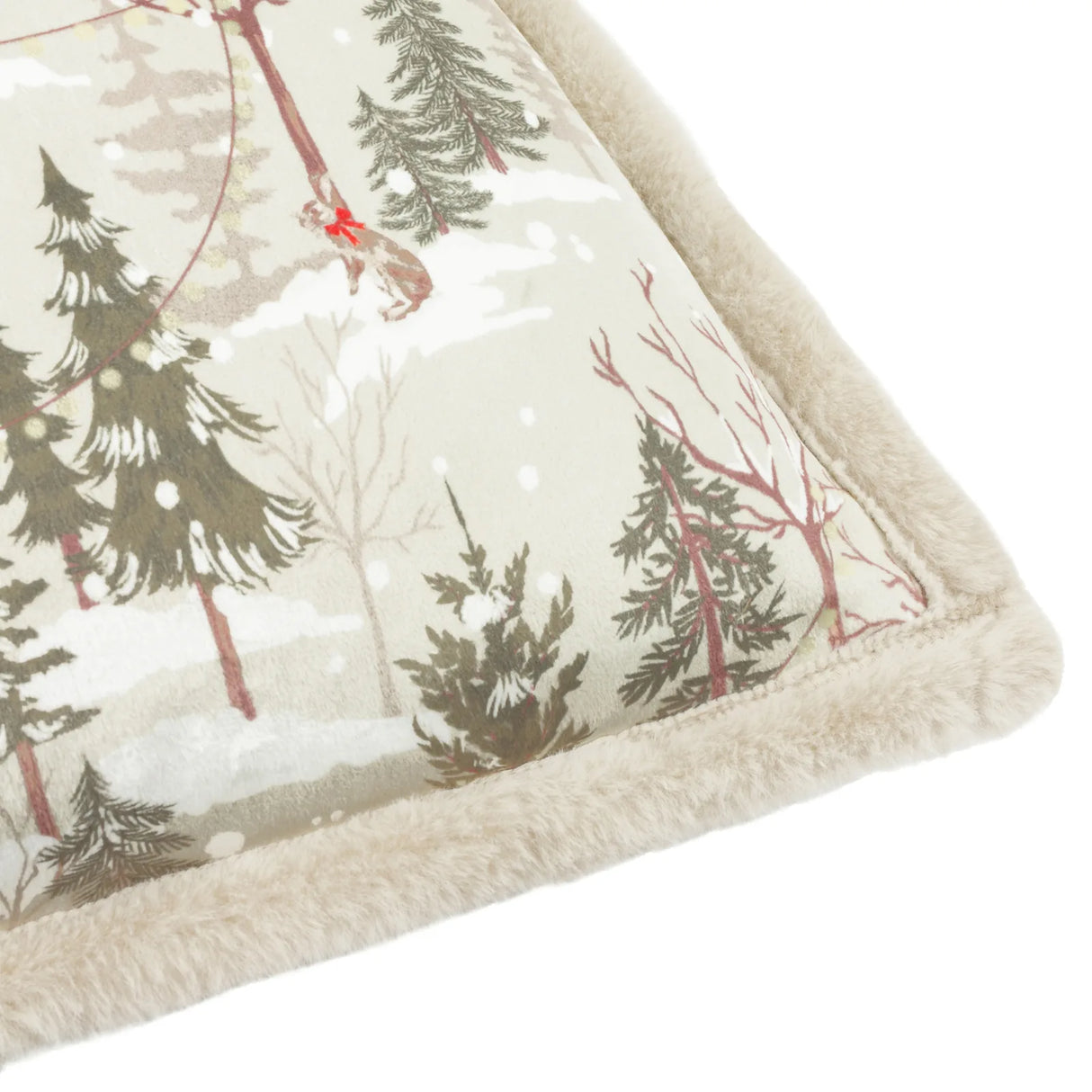 Forest Festivities Velvet Cushion Cover Natural 50 x 50cm - image 5