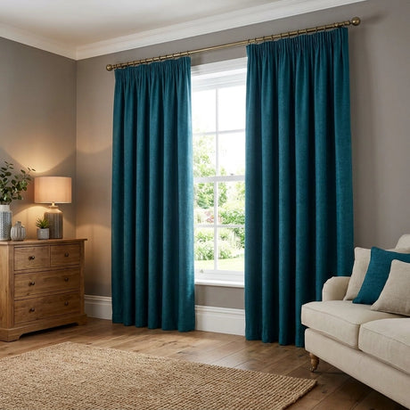 Galaxy Dim Out Woven Thermal Pencil Pleat Curtains 28