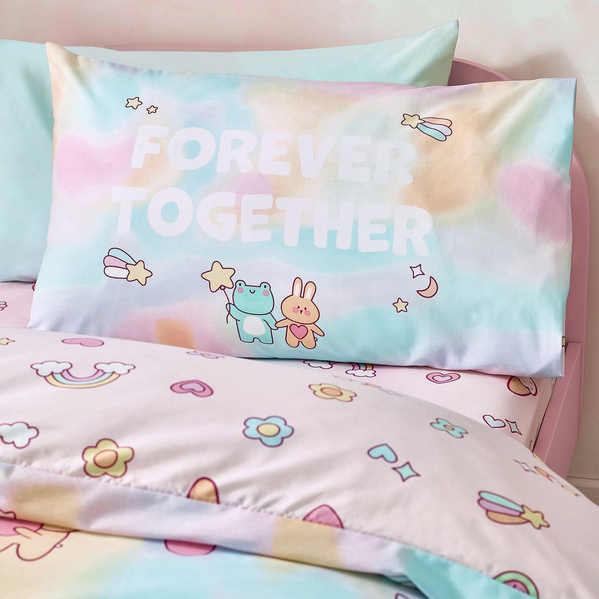 Catherine Lansfield Kids Forever Together Junior Fitted Sheet Pastel