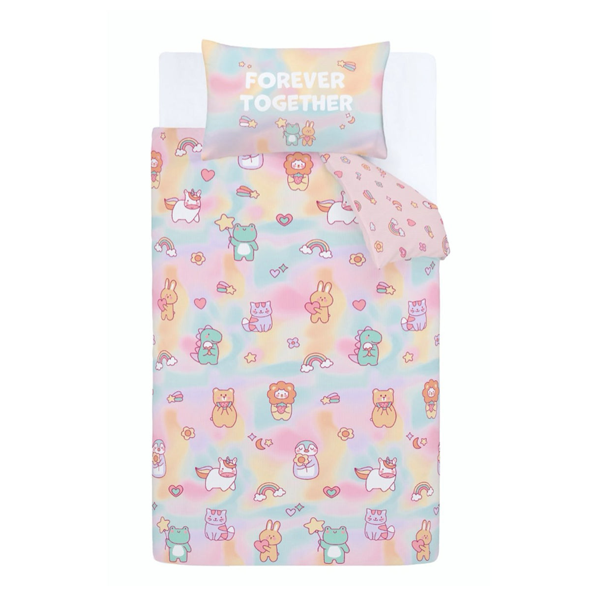 Catherine Lansfield Kids Forever Together Junior Fitted Sheet Pastel