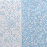 Macro close-up of the blue fabric on the Frampton Floral Polycotton Duvet Cover Set