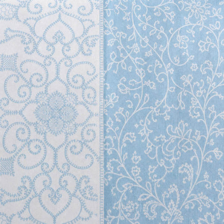 Macro close-up of the blue fabric on the Frampton Floral Polycotton Duvet Cover Set