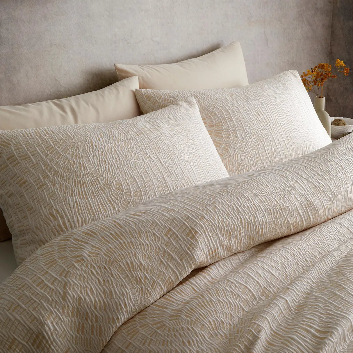 Appletree Loft Fossil Jacquard Duvet Cover Set Natural 2
