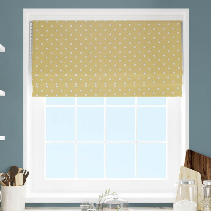 Full Stop Mustard Made To Measure Roman Blind - Ideal