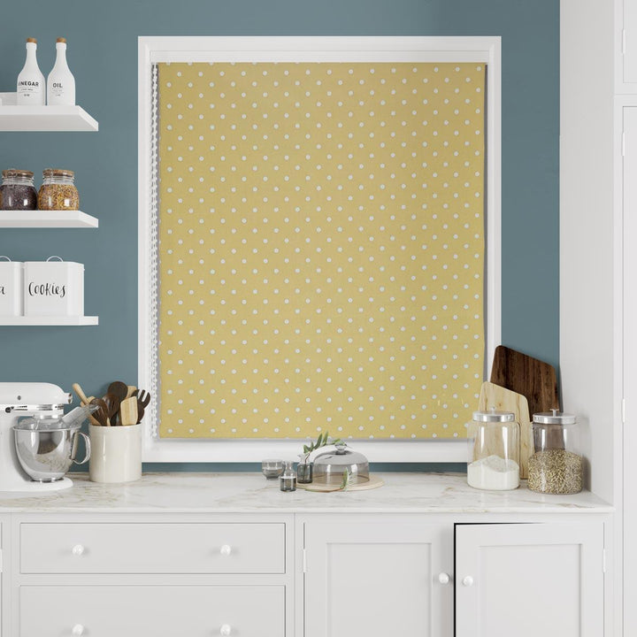 Full Stop Mustard Made To Measure Roman Blind - Ideal