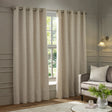 Galaxy Fully Lined Chenille Eyelet Curtains Ivory - image 2