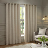Galaxy Fully Lined Chenille Eyelet Curtains Ivory - image 2