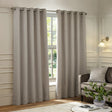 Galaxy Fully Lined Chenille Eyelet Curtains Silver - image 2