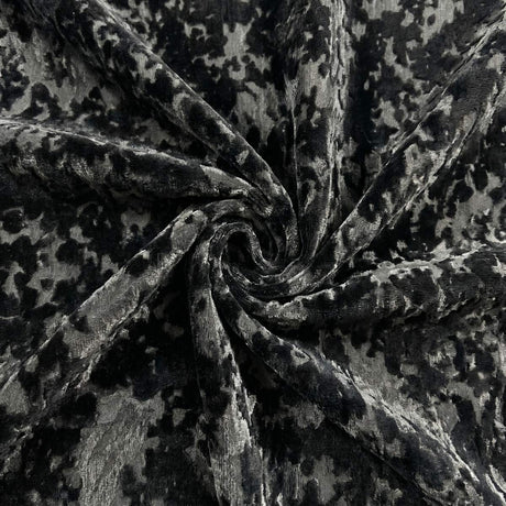 Macro detail of the black Galaxy room darkening curtain fabric texture