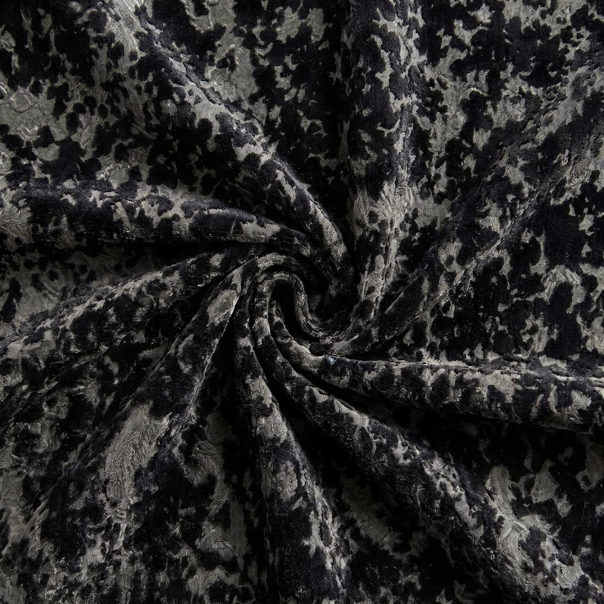 Close fabric detail of the black Galaxy room darkening curtain material