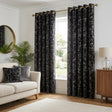 Galaxy Room Darkening Eyelet Curtains - Black