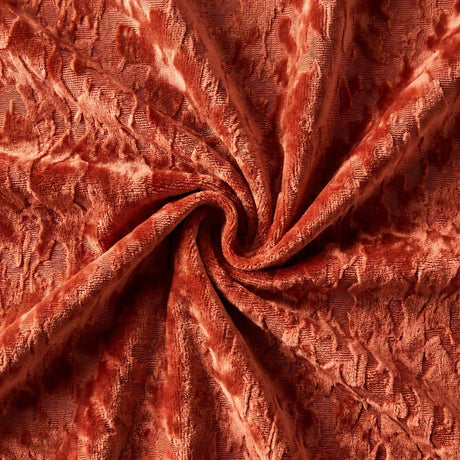 Macro detail of the copper Galaxy room darkening curtain fabric texture