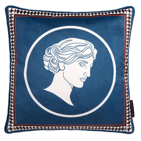 Laurence Llewelyn-Bowen Goddess Teal Grecian Print Filled Cushion 2