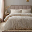 Geo Jacquard Natural Polycotton Duvet Cover Set - main product image